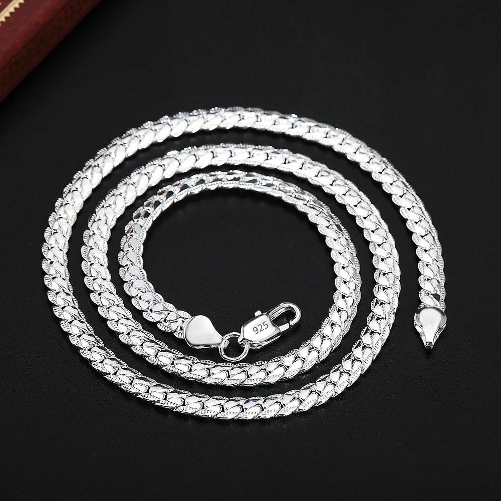 Silver Color Chain 5mm Full Sideways Necklace for Women Men Party Gift Fashion Engagement Wedding Jewelry 45CM 18INCHES
Silver Color Chain 5mm Full Sideways Necklace for Women Men Party Gift Fashion Engagement Wedding Jewelry 45CM 18INCHES