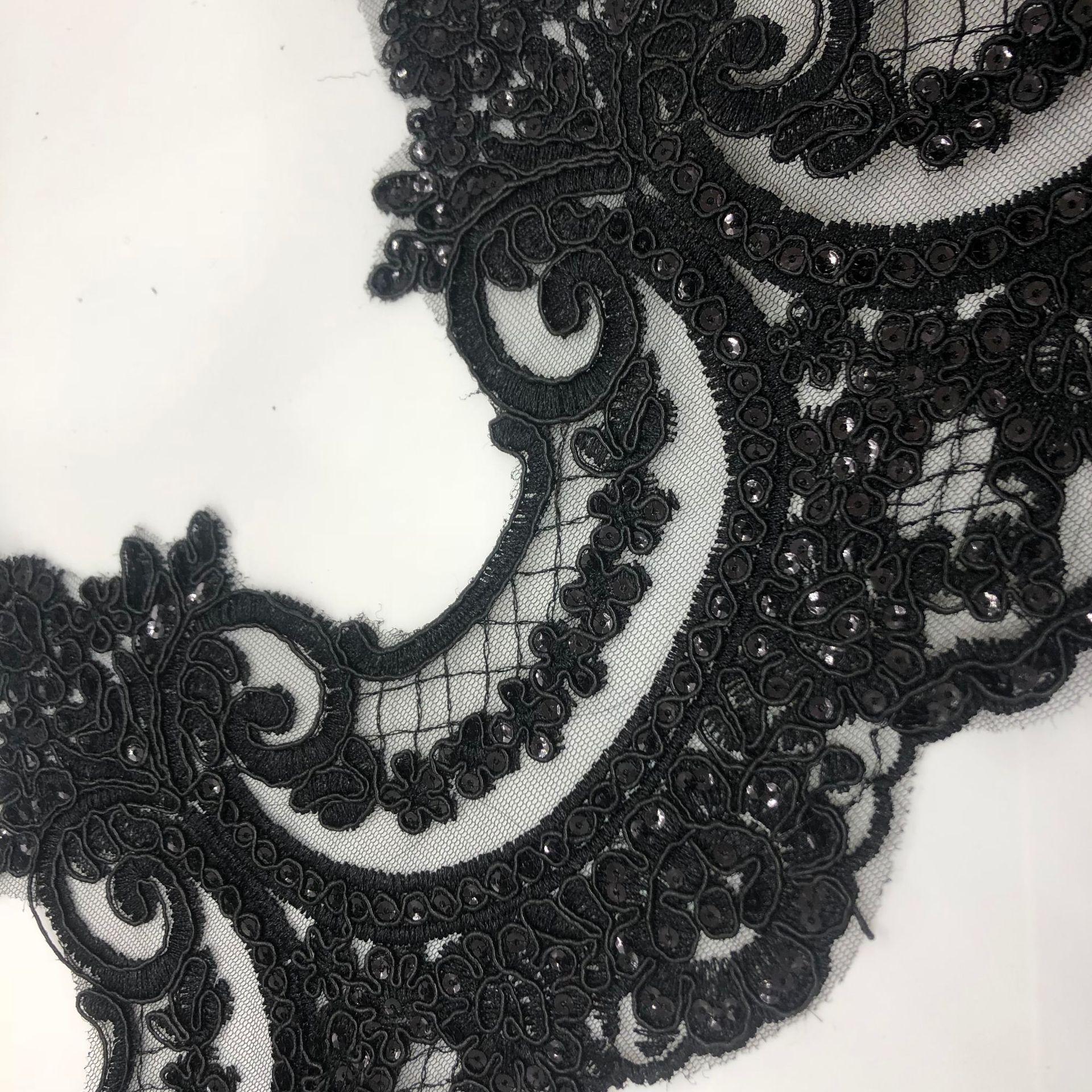 Плотная версия, Белое кружево с пайетками, Материал для аксессуаров, Свадебное платье, Украшение для штор, Ширина цветка 24 см Black + sequins
Плотная версия, Белое кружево с пайетками, Материал для аксессуаров, Свадебное платье, Украшение для штор, Ширина цветка 24 см Black + sequins