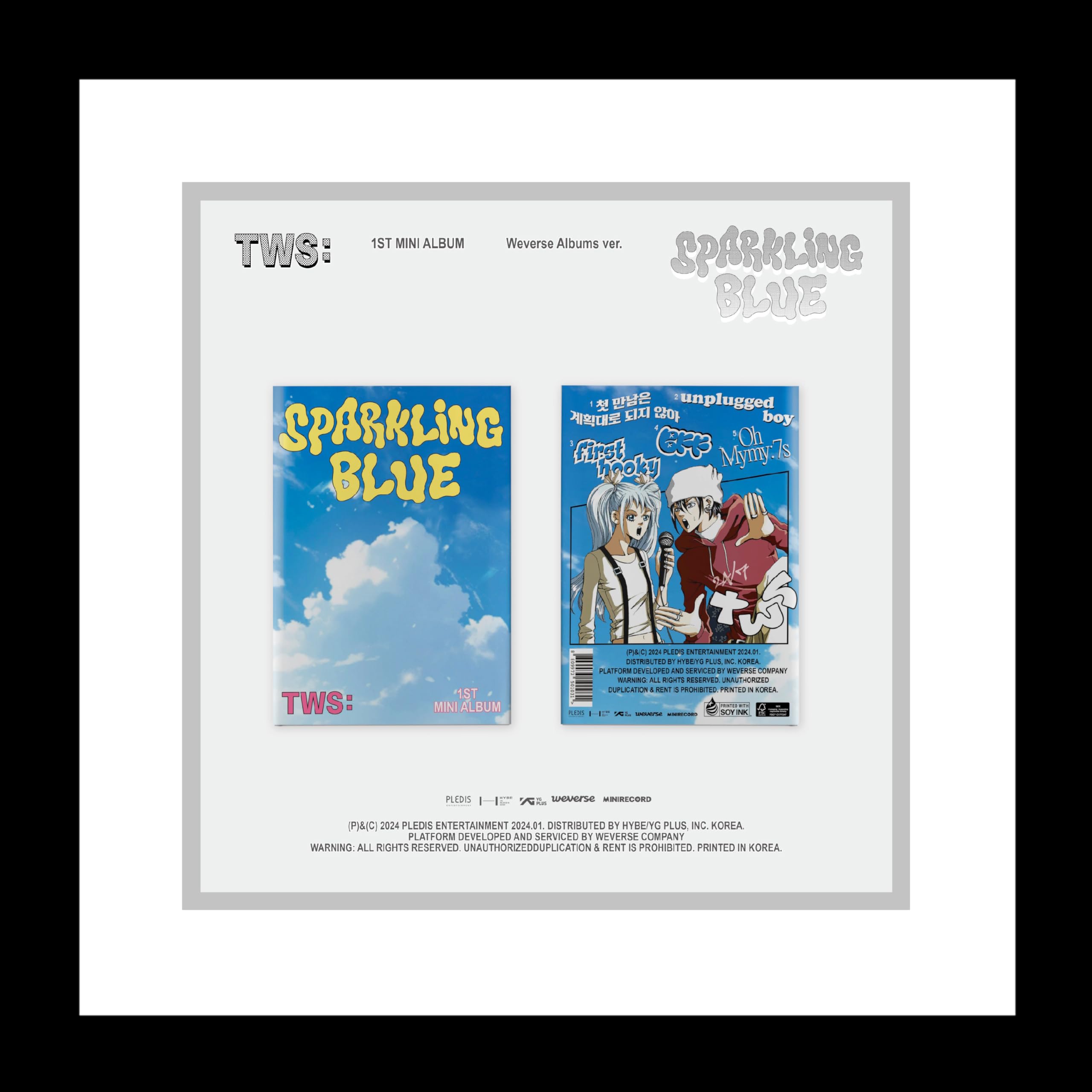 TWS Sparkling Blue 1-й мини-альбом Weverse Albums Version Dust QR Sealed Cover + 1p Card + 48p PhotoBook + 1ea Sticker + 1p Postcard + 1p PhotoCard + Tracking
TWS Sparkling Blue 1-й мини-альбом Weverse Albums Version Dust QR Sealed Cover + 1p Card + 48p PhotoBook + 1ea Sticker + 1p Postcard + 1p PhotoCard + Tracking