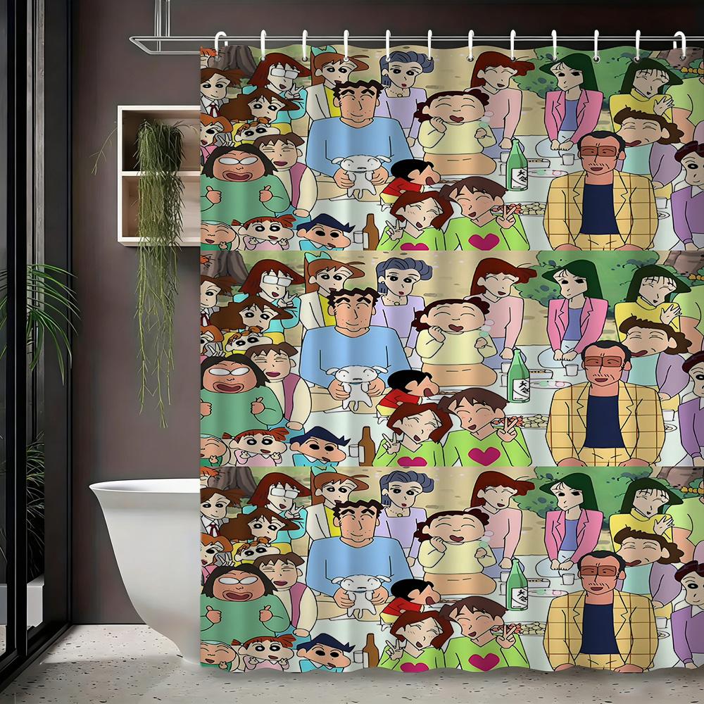 Crayon Shin-Chan & Friends Adventure On Rocks 2D Print Waterproof Shower Curtain, Blue Night Anime Bathroom Decor With Hooks W60H190(CM)-1 Pcs
Crayon Shin-Chan & Friends Adventure On Rocks 2D Print Waterproof Shower Curtain, Blue Night Anime Bathroom Decor With Hooks W60H190(CM)-1 Pcs