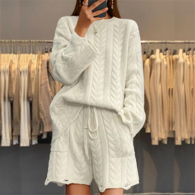 Tooxika Женская осенне-зимняя новая повседневная толстовка с круглым вырезом и длинными рукавами, трикотажные шорты с высокой талией, костюм из двух частей для женщин XL белый
Tooxika Женская осенне-зимняя новая повседневная толстовка с круглым вырезом и длинными рукавами, трикотажные шорты с высокой талией, костюм из двух частей для женщин XL белый