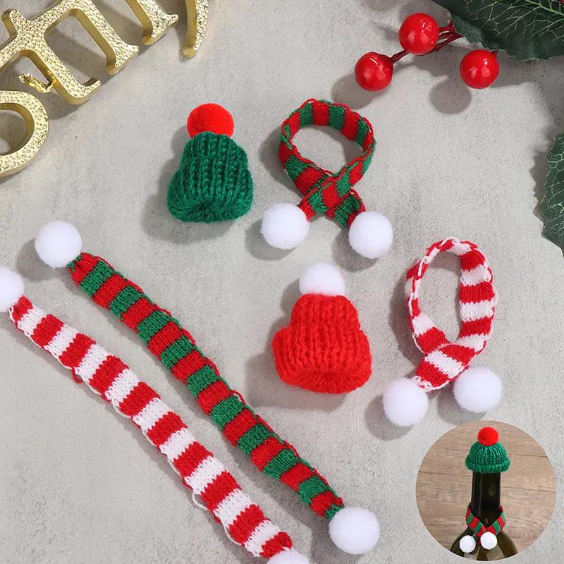 10 шт. Мини-шапка Санты, товары для рукоделия, костюм, украшение для бутылки, вязаный полосатый шарф из полиэстера
10 шт. Мини-шапка Санты, товары для рукоделия, костюм, украшение для бутылки, вязаный полосатый шарф из полиэстера