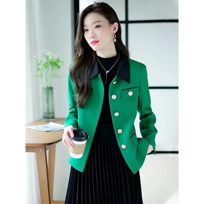 Women s Color Block Collar Gold Button Tweed Blazer S зелёный
Women s Color Block Collar Gold Button Tweed Blazer S зелёный