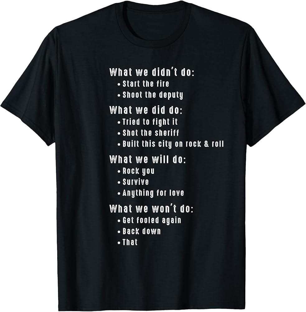 Funny 80s Rock Songs Music Lyrics Eighties 70s Rocker TShirt Unisex T-Shirt XXL
Funny 80s Rock Songs Music Lyrics Eighties 70s Rocker TShirt Unisex T-Shirt XXL