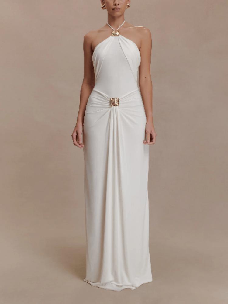 Elegant Slim Halter Neck Ribbon Bodycon Dress for Women Extra Large білий
Elegant Slim Halter Neck Ribbon Bodycon Dress for Women Extra Large білий