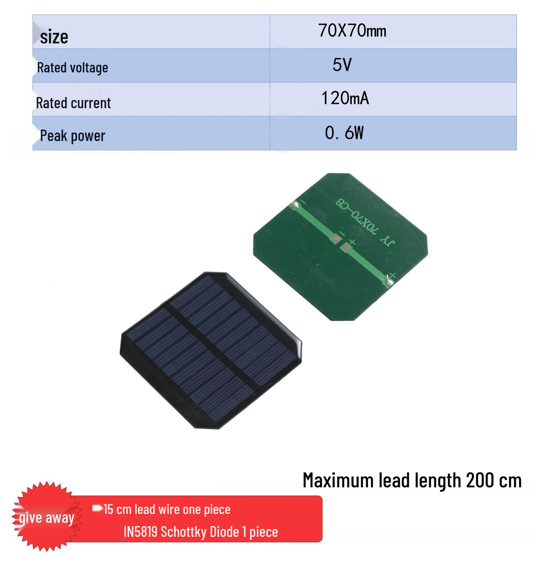 5V Mini Solar Panel for DIY Projects and Experiments
5V Mini Solar Panel for DIY Projects and Experiments