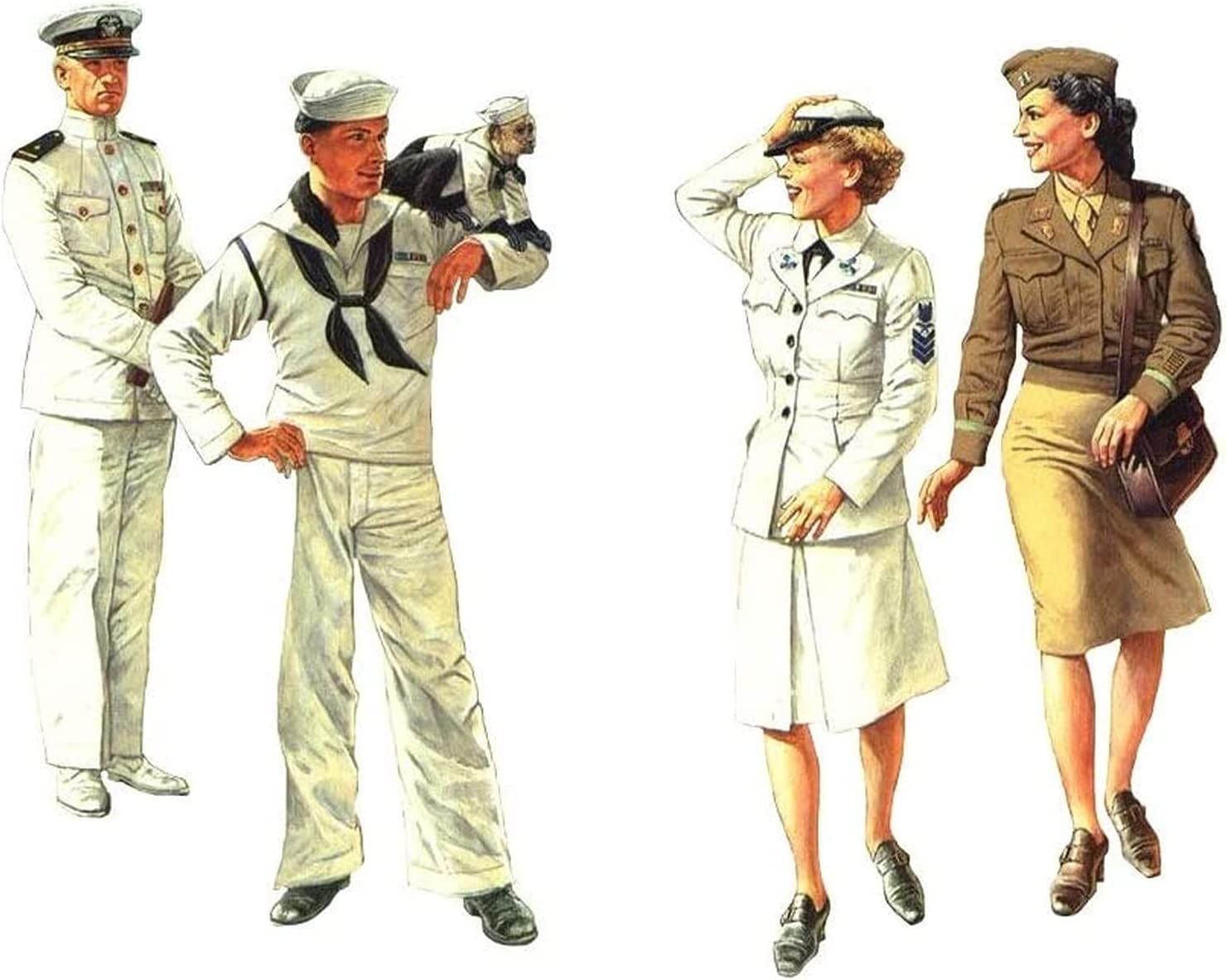 Master Box US 2 Female Auxiliary Officers and 2 Navy Soldiers with Monkey and Parrot Plastic Model MB35056 1/35
Master Box US 2 Female Auxiliary Officers and 2 Navy Soldiers with Monkey and Parrot Plastic Model MB35056 1/35