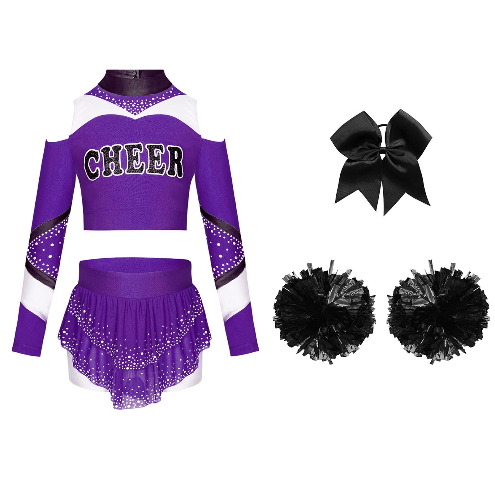 Дівчачий чирлідинговий набір з відкритими плечима, з довгим рукавом, з вирізом на спині, кольоровий блок, принт з літерами, кроп-топ, спідниця з стразами, пов язка з бантом, помпони 5-6 Years
Дівчачий чирлідинговий набір з відкритими плечима, з довгим рукавом, з вирізом на спині, кольоровий блок, принт з літерами, кроп-топ, спідниця з стразами, пов язка з бантом, помпони 5-6 Years