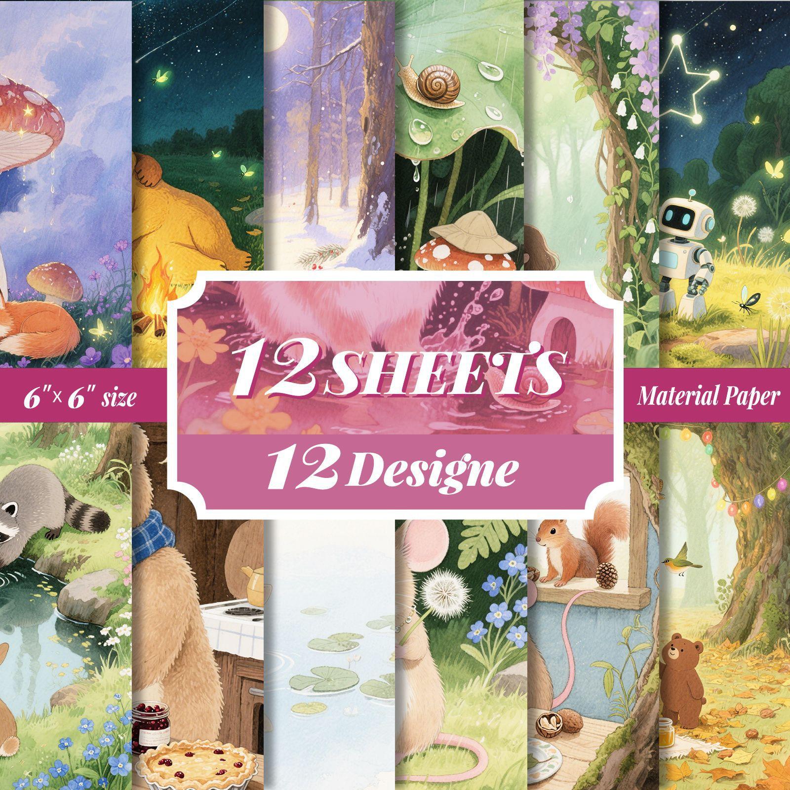 12 Sheets/Pack Animal Small Fresh Material Paper Cartoon Animation Wind Hand Account Photo Frame Base Decorative Paper
12 Sheets/Pack Animal Small Fresh Material Paper Cartoon Animation Wind Hand Account Photo Frame Base Decorative Paper