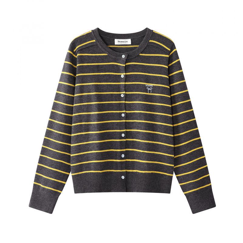 Korean Style Striped Bow Embroidery Knit Cardigan 2X-Large
Korean Style Striped Bow Embroidery Knit Cardigan 2X-Large