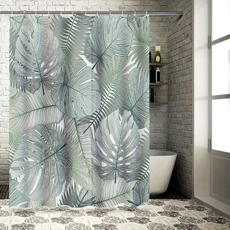 Tropical Leaf Pattern Shower Curtain For Bathroom - Waterproof And Durable With Rust-Proof Hook Easy To Install And Maintain W60H190(CM)-1 Pcs
Tropical Leaf Pattern Shower Curtain For Bathroom - Waterproof And Durable With Rust-Proof Hook Easy To Install And Maintain W60H190(CM)-1 Pcs