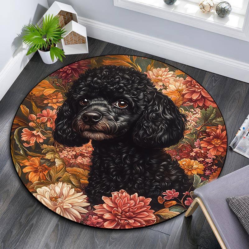 Black Poodle in Flowers Round Area Rug,Carpet Rug for Living Room Bedroom Sofa Playroom Decor,Non-slip Floor Mat 80cmx80cm
Black Poodle in Flowers Round Area Rug,Carpet Rug for Living Room Bedroom Sofa Playroom Decor,Non-slip Floor Mat 80cmx80cm