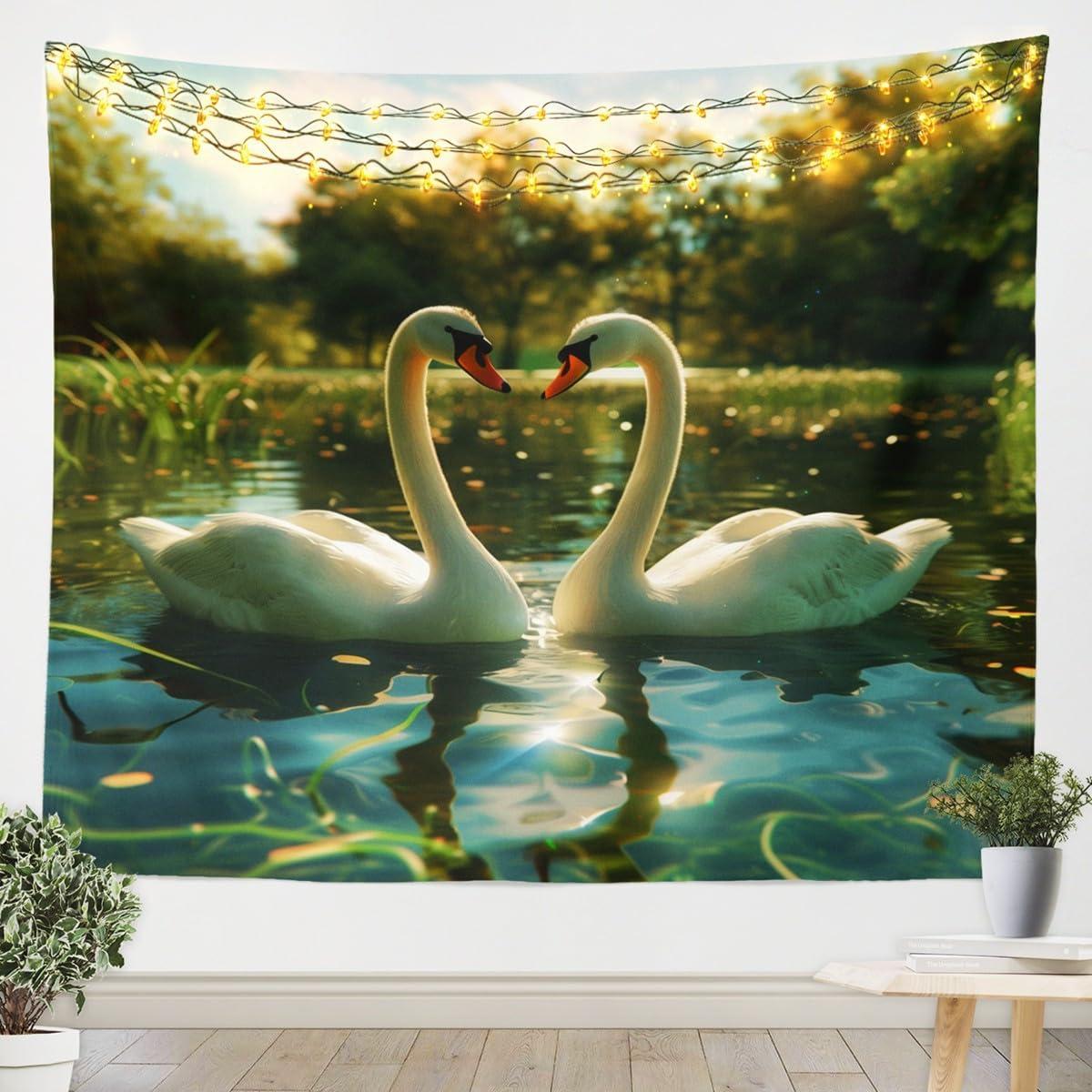 Swan Lake tapestry wall art white 75x100 чорний
Swan Lake tapestry wall art white 75x100 чорний