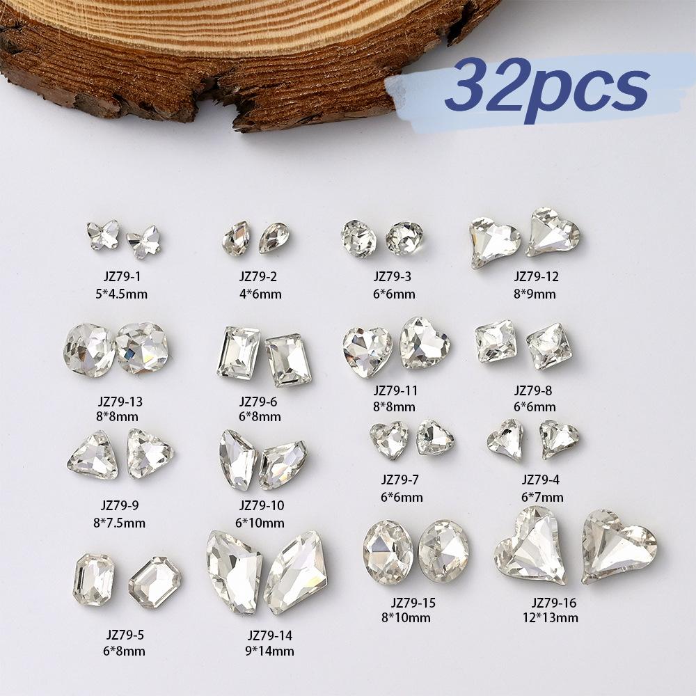 32 шт. кристально прозрачные стразы для ногтей с плоской задней поверхностью, белые драгоценные камни, стеклянные камни, бриллианты, драгоценности, товары для дизайна ногтей, подвески для ногтей
32 шт. кристально прозрачные стразы для ногтей с плоской задней поверхностью, белые драгоценные камни, стеклянные камни, бриллианты, драгоценности, товары для дизайна ногтей, подвески для ногтей