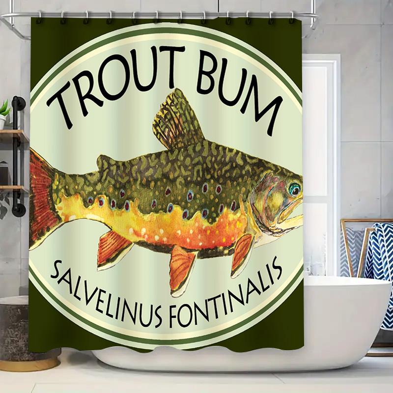 Trout Shower Curtain Salmonid Family Decorative Bath Hanging Rug With Fish Illustration In Green, Red, Yellow White For Home Dec W60H190(CM)-1 Pcs
Trout Shower Curtain Salmonid Family Decorative Bath Hanging Rug With Fish Illustration In Green, Red, Yellow White For Home Dec W60H190(CM)-1 Pcs