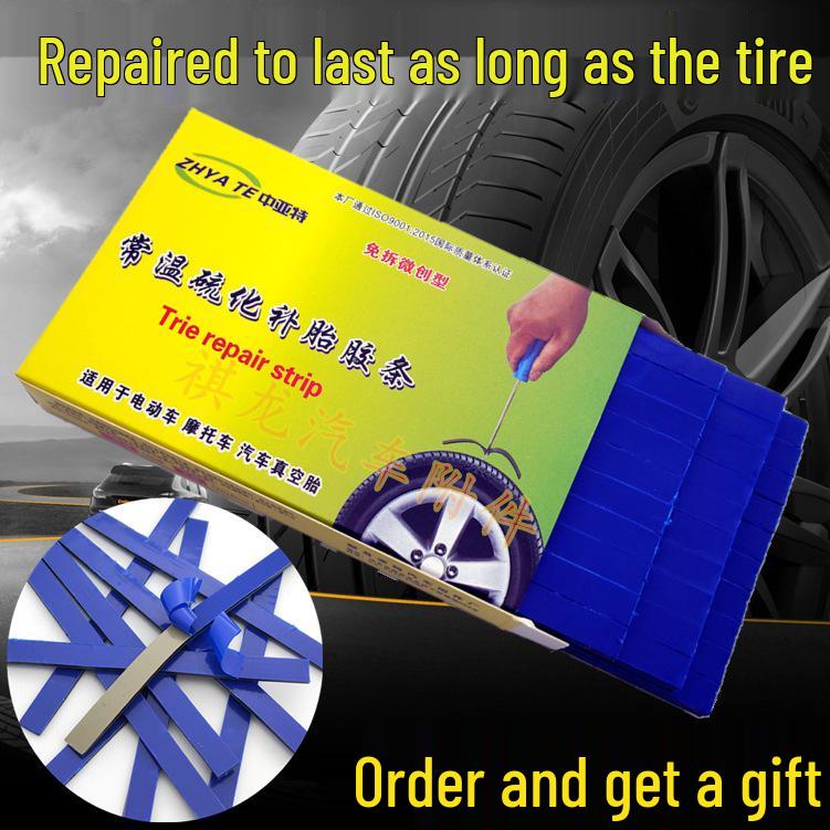 Vacuum Tire Repair Strips for Motorcycle & Tricycle - Thick/Thin Beef Tendon 10 vulcanized repair strips + 5 adhesive strips
Vacuum Tire Repair Strips for Motorcycle & Tricycle - Thick/Thin Beef Tendon 10 vulcanized repair strips + 5 adhesive strips