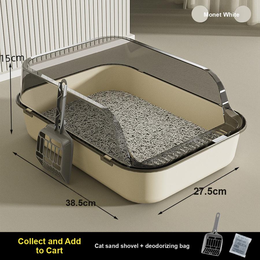 Large Semi-Enclosed Cat Litter Box with Anti-Splash, Thickened Pet Toilet, Odor-Resistant 40*28*16cm білий
Large Semi-Enclosed Cat Litter Box with Anti-Splash, Thickened Pet Toilet, Odor-Resistant 40*28*16cm білий