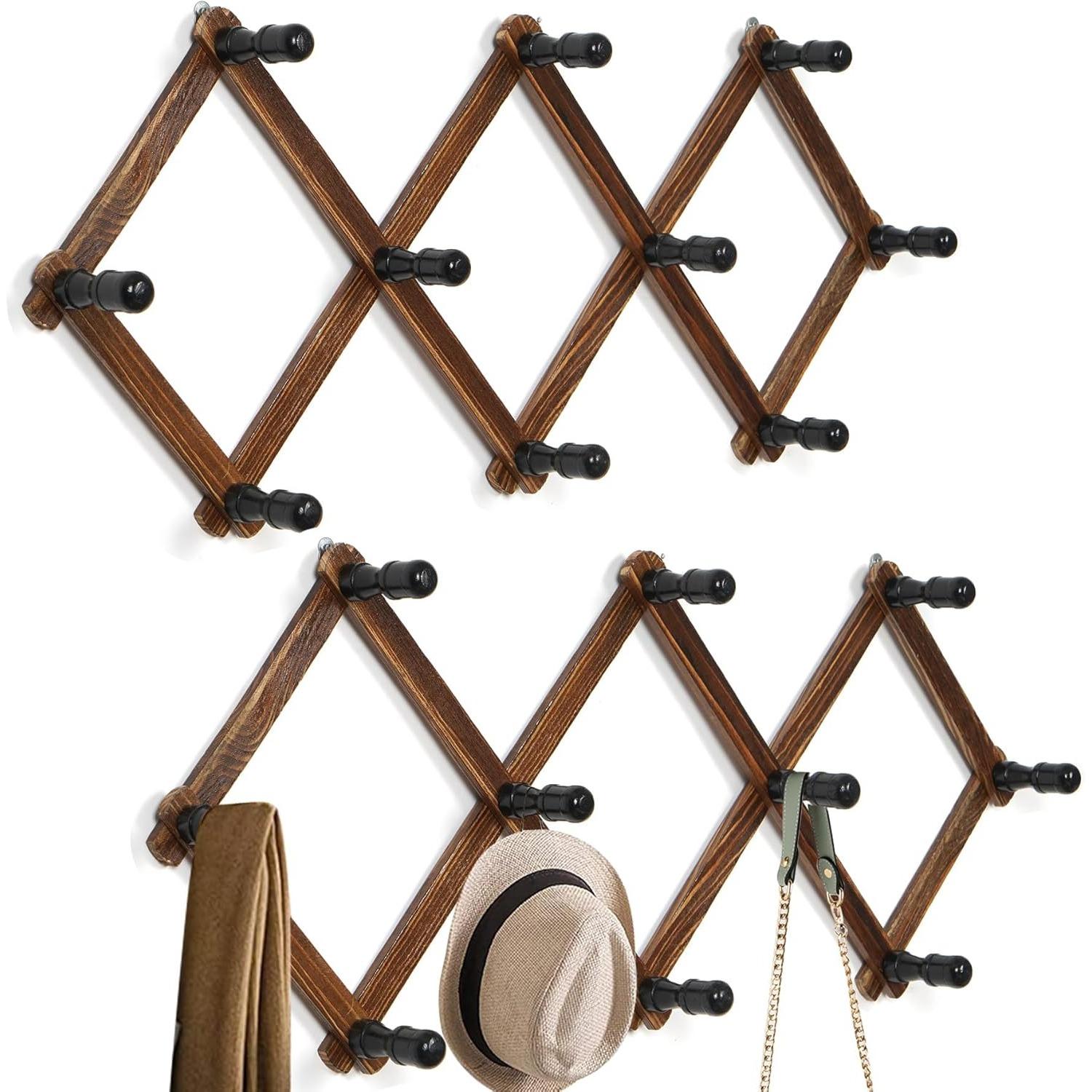 EHOTER 2pcs Expandable Coat Rack Wooden Wall Mounted Hat Rack Accordion Wall Hangers Hat Hooks for Keys Hat Jackets Purses Necklaces Towels Cap Leash 2-Pack коричневий
EHOTER 2pcs Expandable Coat Rack Wooden Wall Mounted Hat Rack Accordion Wall Hangers Hat Hooks for Keys Hat Jackets Purses Necklaces Towels Cap Leash 2-Pack коричневий