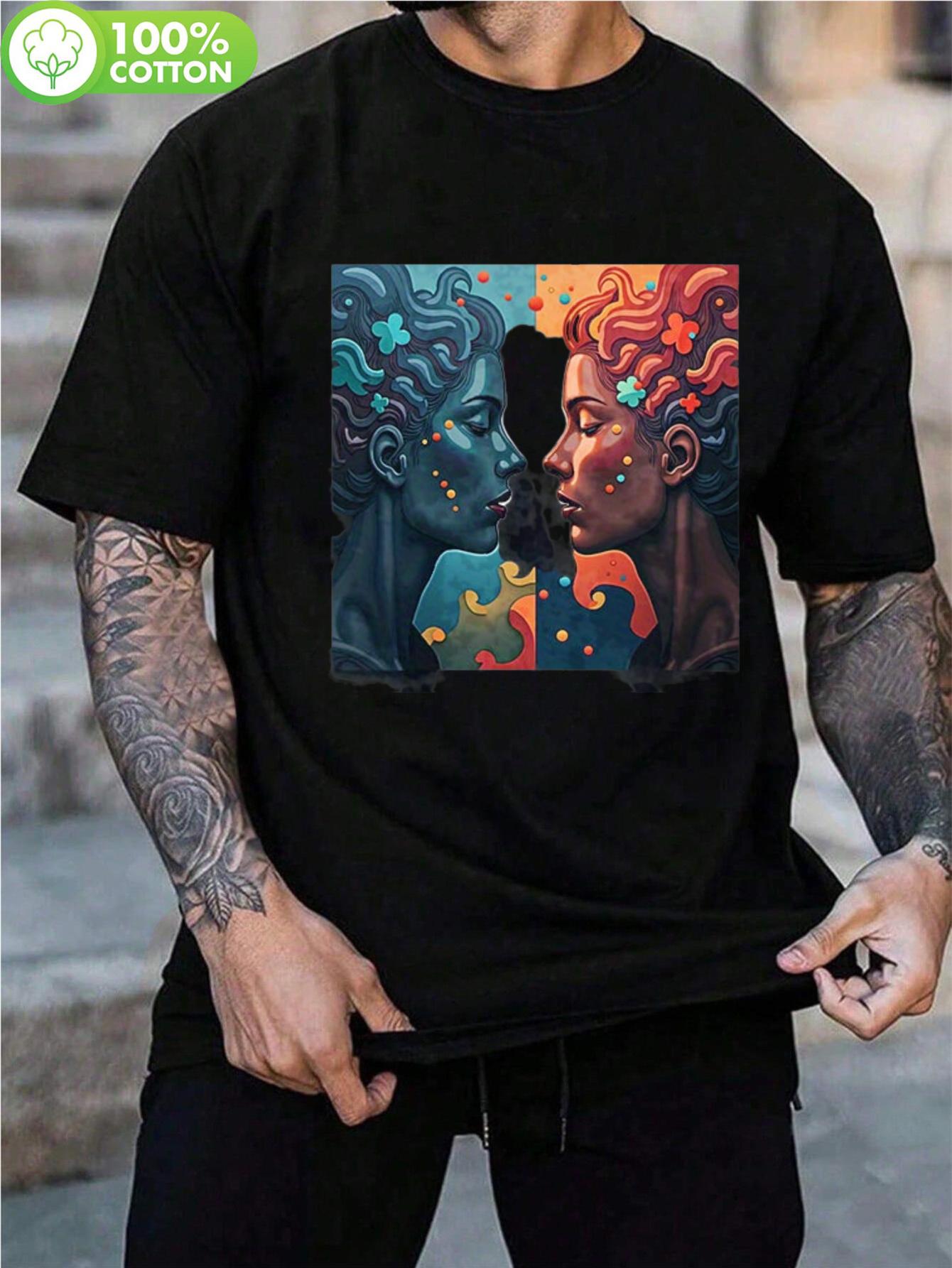 Men s Black Artistic Face Print T-Shirt - Modern Abstract Graphic Tee with Vibrant Blue XXXL
Men s Black Artistic Face Print T-Shirt - Modern Abstract Graphic Tee with Vibrant Blue XXXL