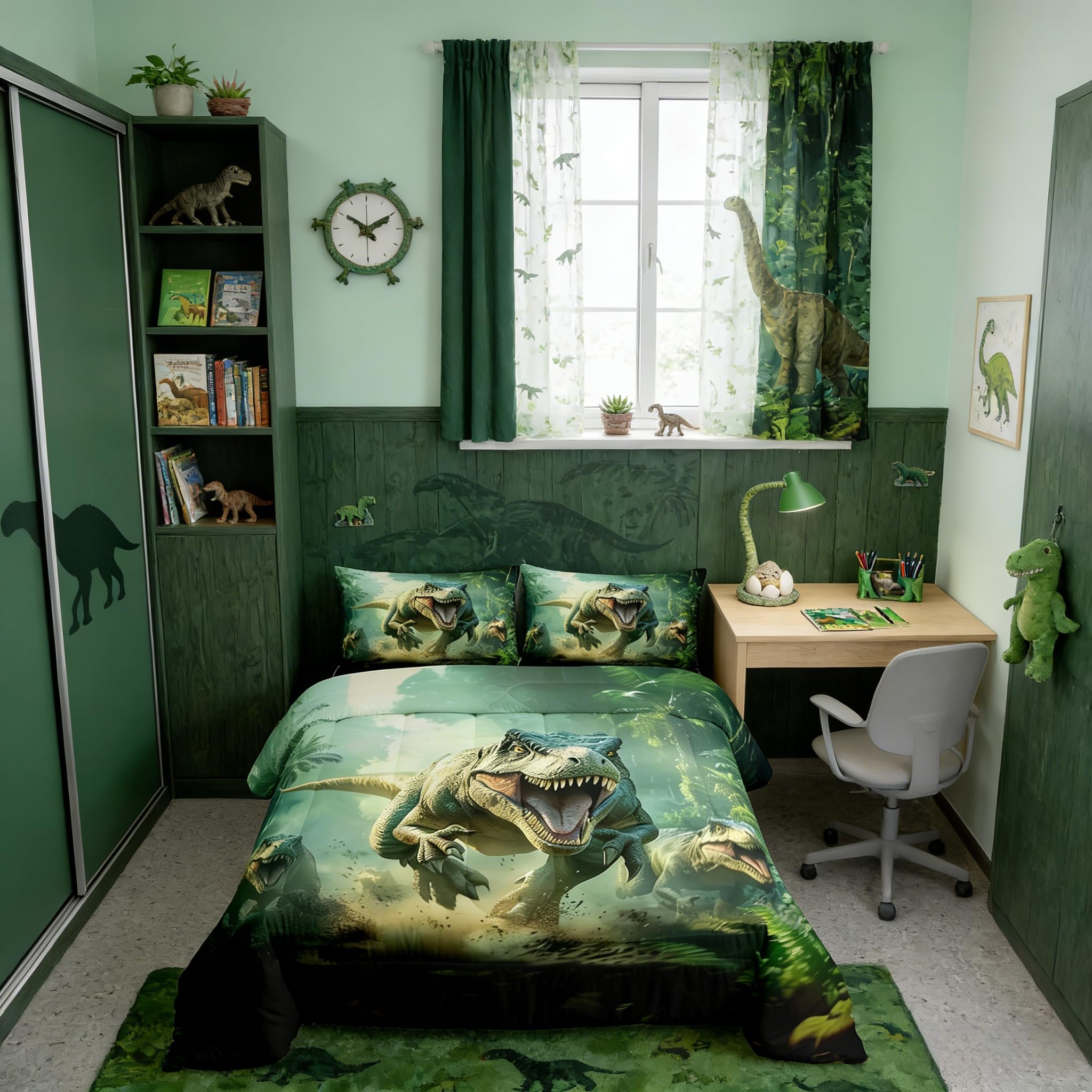 Erosebridal Kids Dinosaur Comforter Twin Dino Bedding Set for Boys Teen,Cartoon Green Bed Set Dinosaur Room Decor,Soft Lightweight Quilt Duv 155x200cm
Erosebridal Kids Dinosaur Comforter Twin Dino Bedding Set for Boys Teen,Cartoon Green Bed Set Dinosaur Room Decor,Soft Lightweight Quilt Duv 155x200cm