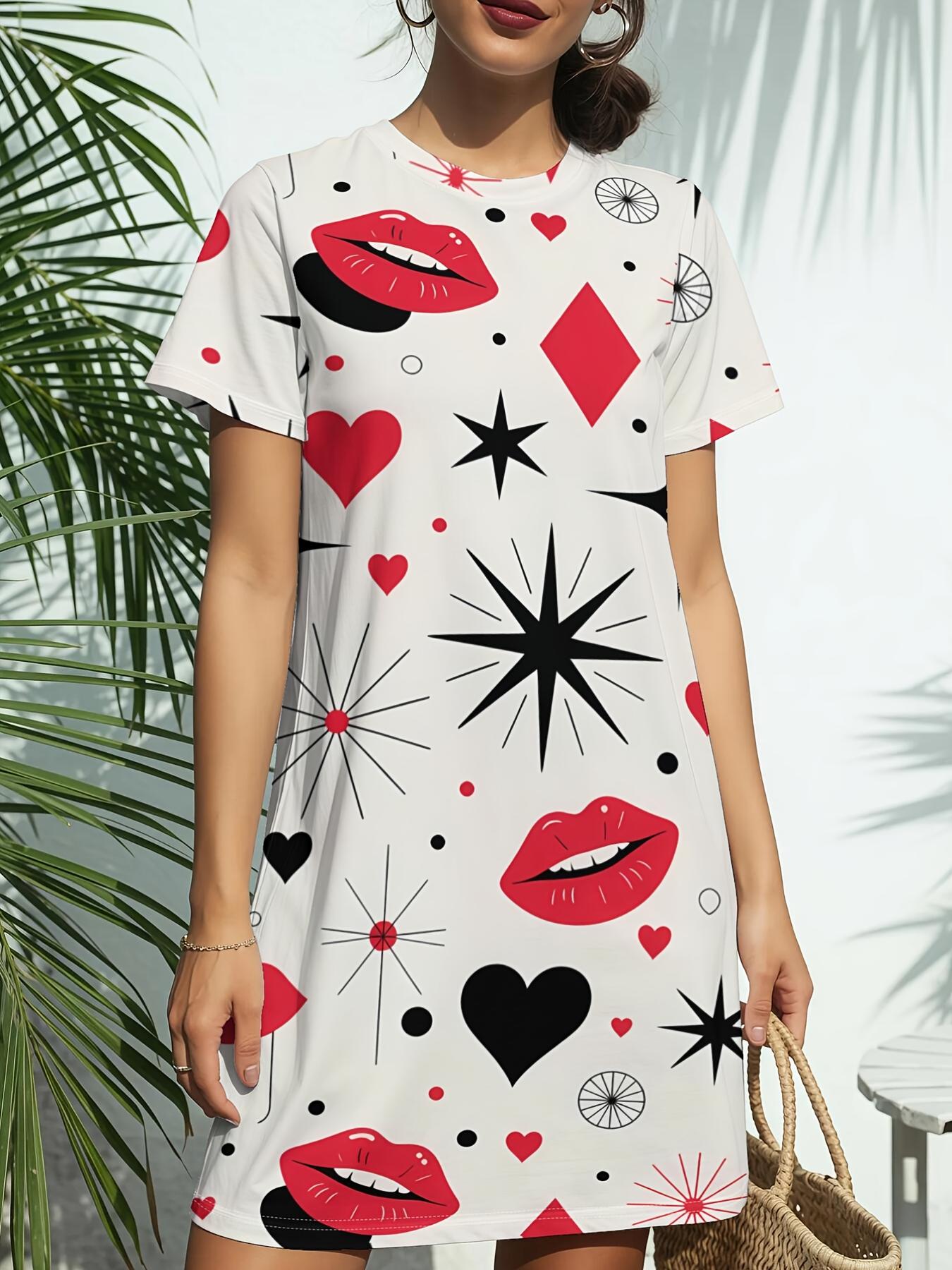 Women s Short Sleeve T-Shirt Dress with T-Shirt Top ; Dress Length - Crew Neck Casual Summer Dress. American Digital Print Blouse Style Outfits Suitab XS дубильная кора
Women s Short Sleeve T-Shirt Dress with T-Shirt Top ; Dress Length - Crew Neck Casual Summer Dress. American Digital Print Blouse Style Outfits Suitab XS дубильная кора