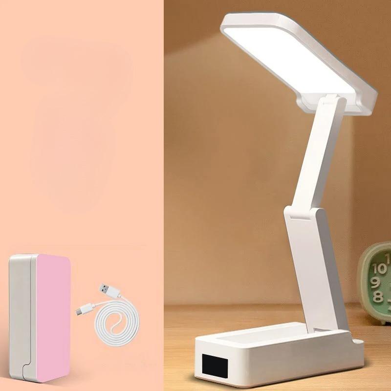 Foldable Lamp With Clock USB Charging Portable Type Fold LED Desk Lamp Energy Saving Rechargeable LED Reading Light 1800mAH Clock рожевий
Foldable Lamp With Clock USB Charging Portable Type Fold LED Desk Lamp Energy Saving Rechargeable LED Reading Light 1800mAH Clock рожевий