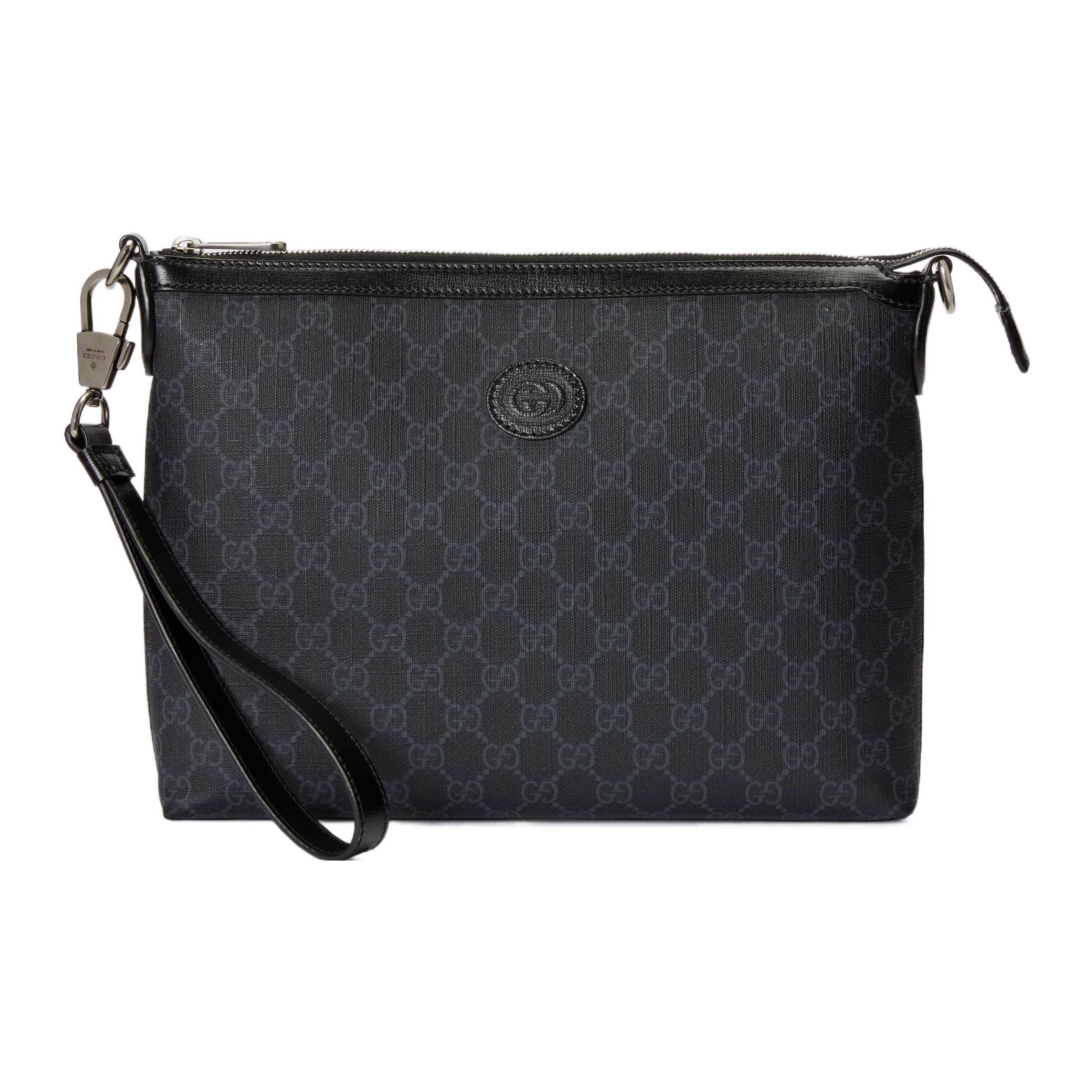 Gucci GG Monogram Black Canvas Leather Trim Wristlet Clutch Pouch For Unisex Daily Use Basic Set (Bag+Dust Bag)
Gucci GG Monogram Black Canvas Leather Trim Wristlet Clutch Pouch For Unisex Daily Use Basic Set (Bag+Dust Bag)