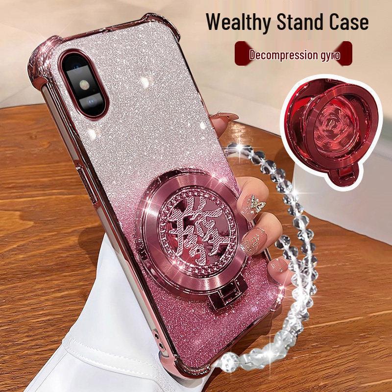 Apple XR/XS/XS Max Glitter Chinese Style Phone Case with Gyroscope Stand & Full Coverage Lens Film iPhone XR
Apple XR/XS/XS Max Glitter Chinese Style Phone Case with Gyroscope Stand & Full Coverage Lens Film iPhone XR