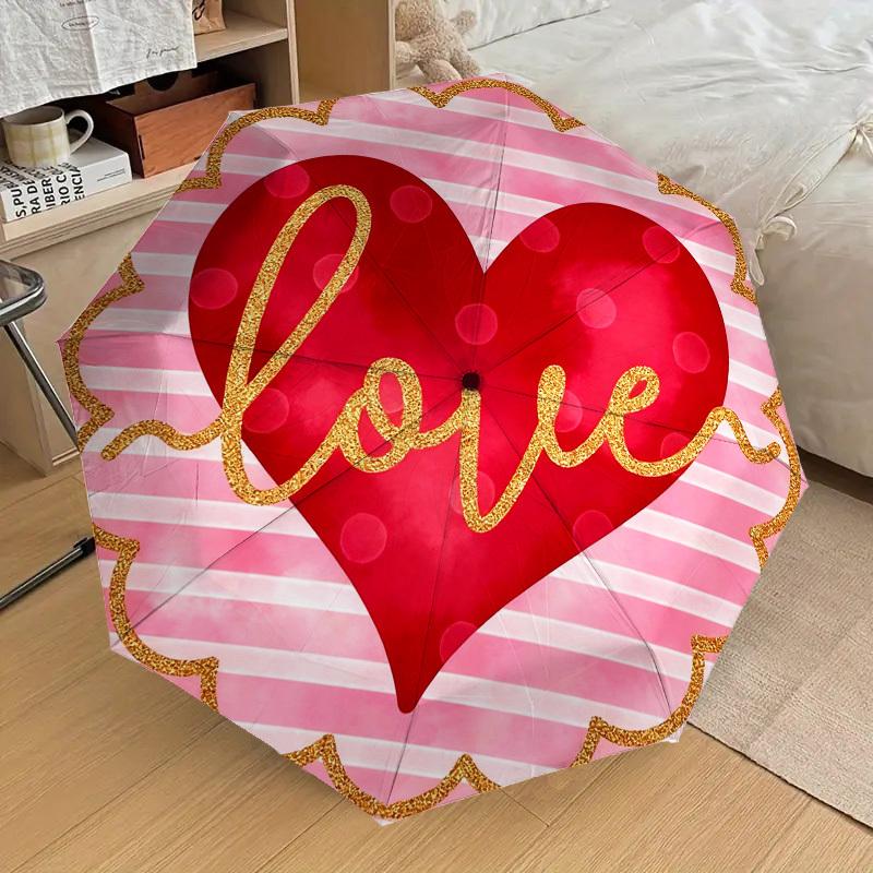 1pc love heart Automatic Folding Umbrella, Heavy Duty 8 Rib Iron Frame, Suitable for Travel, Daily Use, Birthday, Decor Gift 37
1pc love heart Automatic Folding Umbrella, Heavy Duty 8 Rib Iron Frame, Suitable for Travel, Daily Use, Birthday, Decor Gift 37