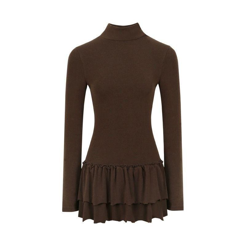 Autumn/Winter Slim-Fit Ruffled High-Neck Dress with Waist-Cinch and Long Sleeves L fits 50.5-55 kg кофейный
Autumn/Winter Slim-Fit Ruffled High-Neck Dress with Waist-Cinch and Long Sleeves L fits 50.5-55 kg кофейный