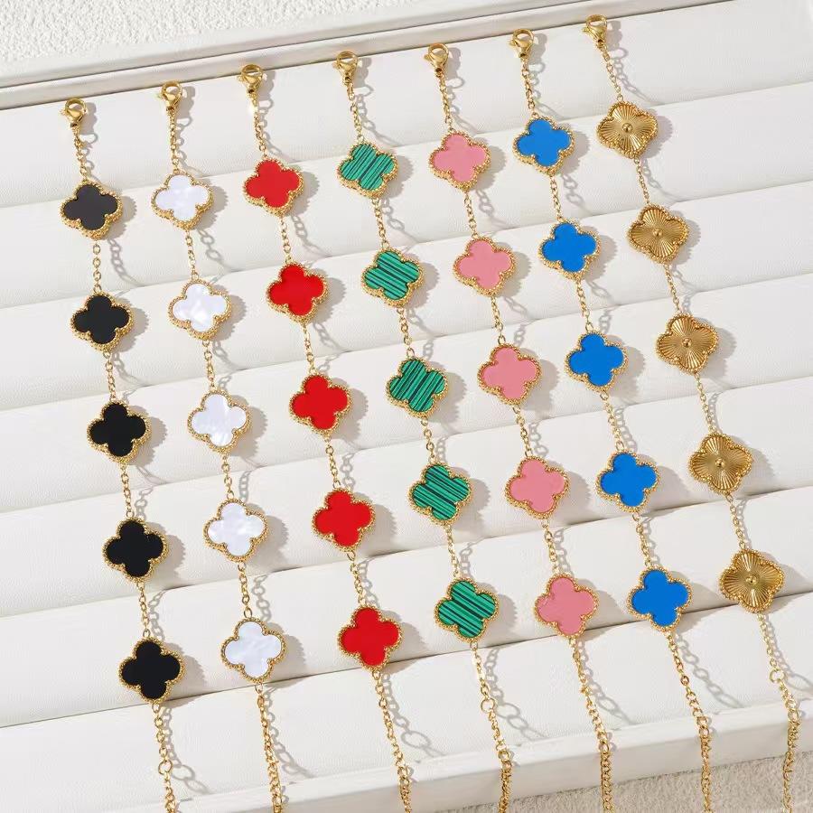 15MM Lucky Four-leaf Clover Bracelet Five Flowers Classic Hand Jewelry 18k Does Not Lose Color Bracelet чорний
15MM Lucky Four-leaf Clover Bracelet Five Flowers Classic Hand Jewelry 18k Does Not Lose Color Bracelet чорний