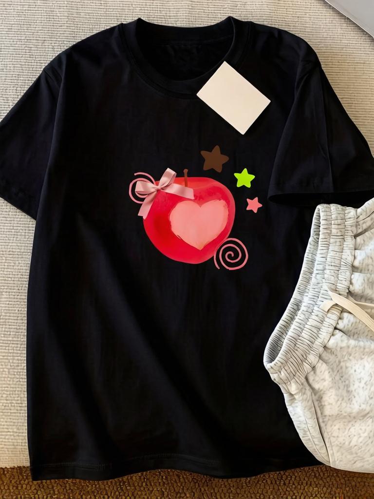 Womens Y2K White TShirt Pure Summer Top with Red Apple Core Heart Graphic Fit Casual Everyday Shirt for Women Aesthetic Clothes S
Womens Y2K White TShirt Pure Summer Top with Red Apple Core Heart Graphic Fit Casual Everyday Shirt for Women Aesthetic Clothes S