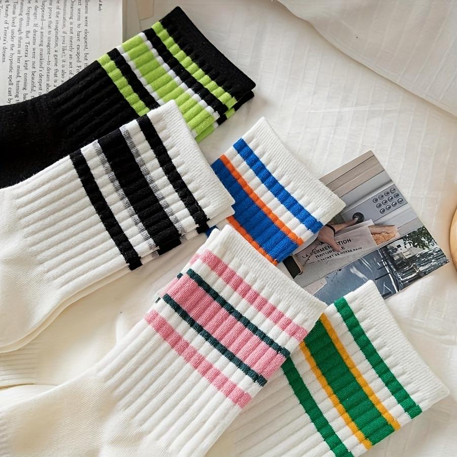 5 Pairs Fashion Striped Mid-Crew Socks & Hosiery, Soft Comfortable Sports Socks for Women s Athletic Wear
5 Pairs Fashion Striped Mid-Crew Socks & Hosiery, Soft Comfortable Sports Socks for Women s Athletic Wear