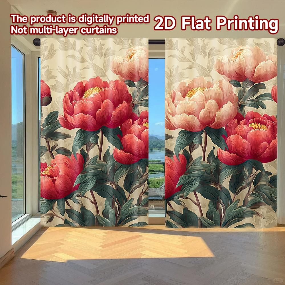 Set Of 2 Flat Printing Curtains Without Rod Floral Peony Arrangement April Fools Is Day Festival Fashion Prints Light Curtain Polyester W100*H70(CM)-Grommet top&2PCS
Set Of 2 Flat Printing Curtains Without Rod Floral Peony Arrangement April Fools Is Day Festival Fashion Prints Light Curtain Polyester W100*H70(CM)-Grommet top&2PCS
