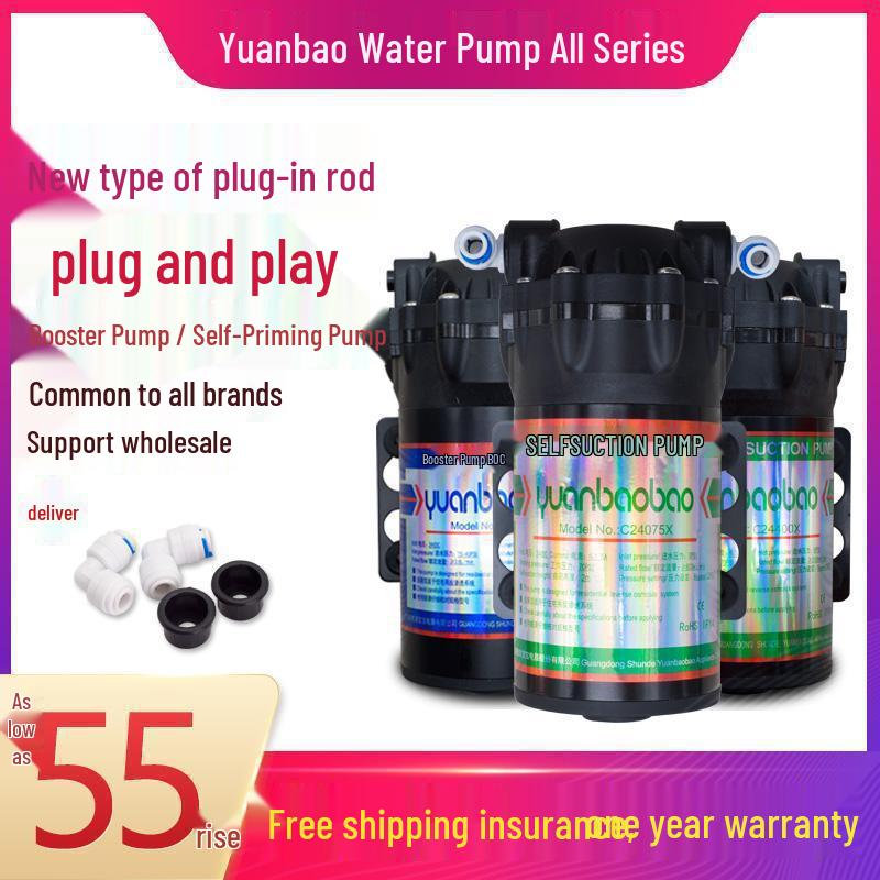 75G Self-Priming Household Water Purifier Booster Pump with Connectors & Accessories - Free Shipping 50 Booster Medium Pump
75G Self-Priming Household Water Purifier Booster Pump with Connectors & Accessories - Free Shipping 50 Booster Medium Pump