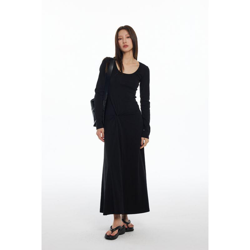 Thelight Pure Color All-Matching Black and White Ruched Dress Female Work Clothing Long Sleeve Dress Deconstruct Design Oxygen Feeling Black L
Thelight Pure Color All-Matching Black and White Ruched Dress Female Work Clothing Long Sleeve Dress Deconstruct Design Oxygen Feeling Black L