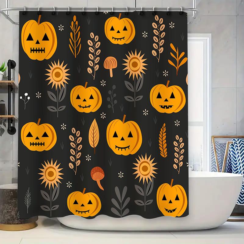 Halloween-Themed Shower Curtains Featuring Pumpkins And Fall Foliage Waterproof Fabric Bathroom Decor In Black, Orange, Yellow G W60H190(CM)-1 Pcs
Halloween-Themed Shower Curtains Featuring Pumpkins And Fall Foliage Waterproof Fabric Bathroom Decor In Black, Orange, Yellow G W60H190(CM)-1 Pcs