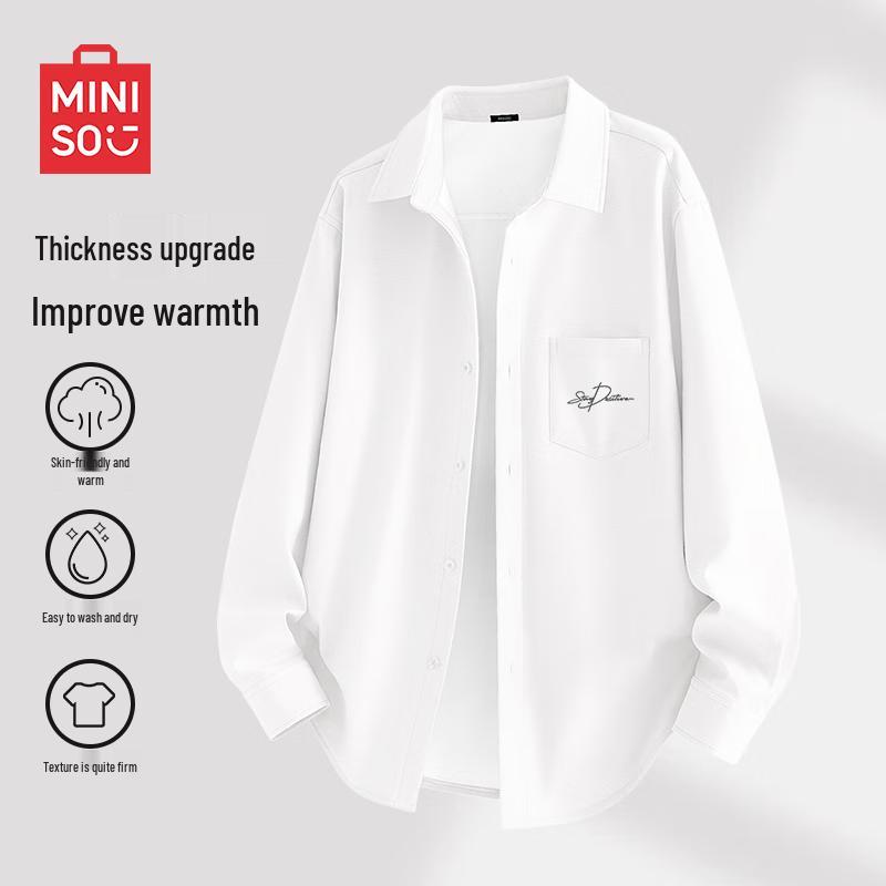 MINISO Men s Fleece-Lined Oxford Cuban Collar Shirt 2XL
MINISO Men s Fleece-Lined Oxford Cuban Collar Shirt 2XL