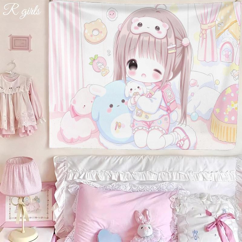 Vintage Japanese Cute Girl Print Tapestry Pink Jirai Kei JK Style Wall Hanging Aesthetic Atmosphere Girls Bedroom Decor 74x94cm(29x37in)
Vintage Japanese Cute Girl Print Tapestry Pink Jirai Kei JK Style Wall Hanging Aesthetic Atmosphere Girls Bedroom Decor 74x94cm(29x37in)