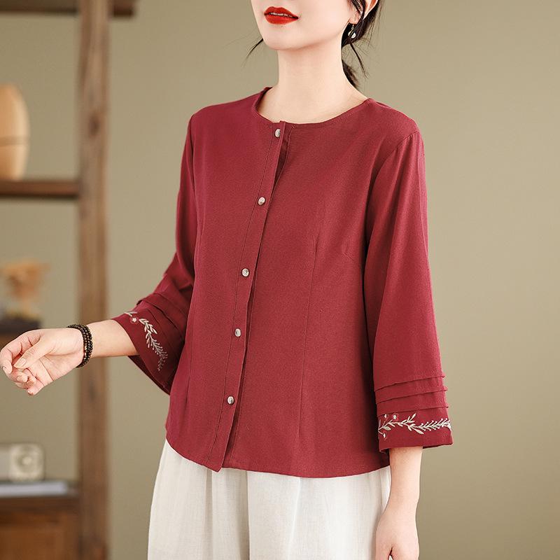 Real Shot Embroidered Cotton-Linen Top: Women s Slim-Fit, Round Neck, 3/4 Sleeves, Retro Elegant Style XL червоний
Real Shot Embroidered Cotton-Linen Top: Women s Slim-Fit, Round Neck, 3/4 Sleeves, Retro Elegant Style XL червоний