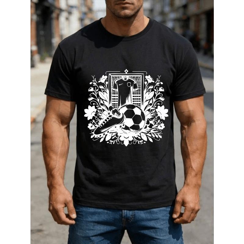 European sizes Men S Crew Neck T-Shirt, Yellow & Blue Retro Soccer Print Short Sleeve Tee, Lightweight Comfy Casual Top S чёрный
European sizes Men S Crew Neck T-Shirt, Yellow & Blue Retro Soccer Print Short Sleeve Tee, Lightweight Comfy Casual Top S чёрный