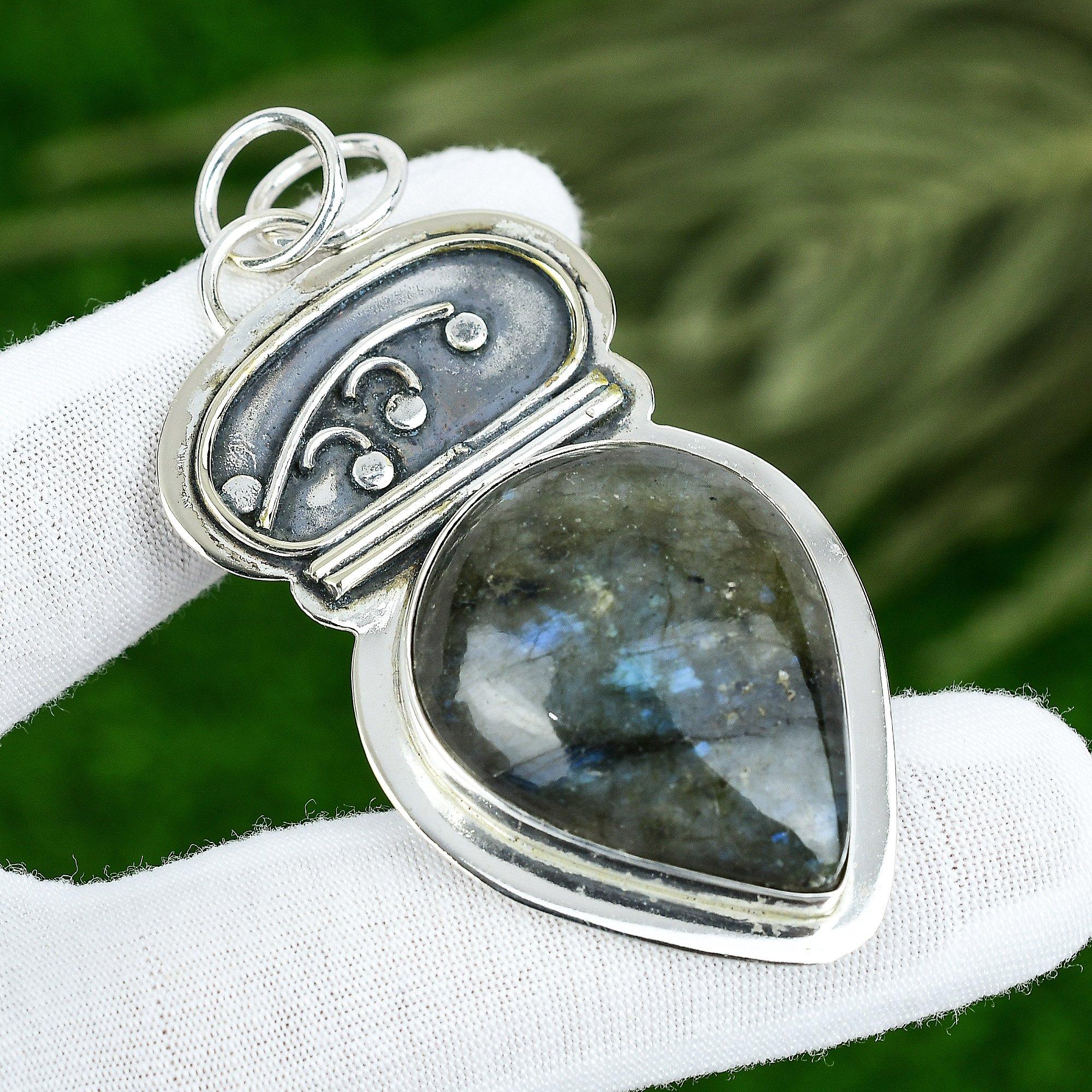 Sisters Day Sale Natural Labradorite Sterling Silver Wife Trendy Pendant Jewelry
Sisters Day Sale Natural Labradorite Sterling Silver Wife Trendy Pendant Jewelry