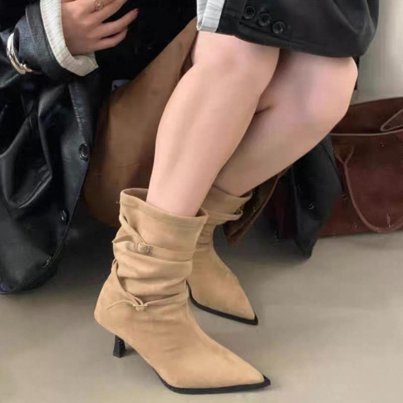 2026 Fashion Slim Heel Single Boots Pointed Toe Suede Metal Buckle Anti-Slip Wear-Resistant High Heel Booties 35 хаки
2026 Fashion Slim Heel Single Boots Pointed Toe Suede Metal Buckle Anti-Slip Wear-Resistant High Heel Booties 35 хаки