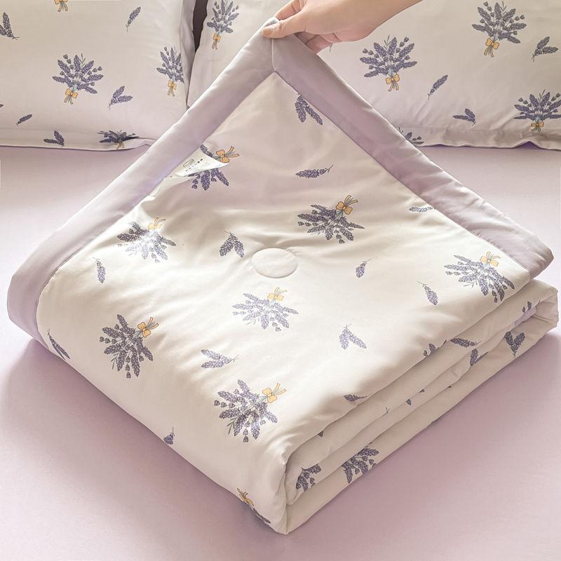 1 шт. Летнее одеяло с мелким цветочным принтом, Дышащее, Мягкое, Легкое, Дружелюбное к коже, Охлаждающее одеяло, Двусторонняя печать 180X200cm лаванды фиолетового