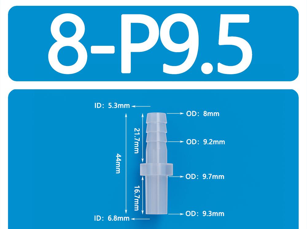 Plastic PP Flat Mouth Pagoda Straight Through Semi Transparent Socket Direct Joint Soft and Hard Pipe Docking Socket Direct Barb OD 8mm&5 PCS
Plastic PP Flat Mouth Pagoda Straight Through Semi Transparent Socket Direct Joint Soft and Hard Pipe Docking Socket Direct Barb OD 8mm&5 PCS