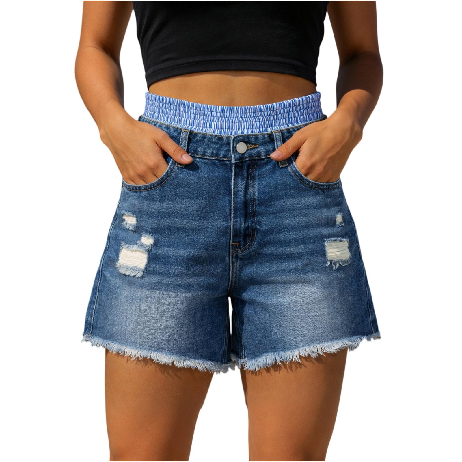 Ladies Casual And Fashionable Denim Double Pants Waist Fake Two Shorts S синій
Ladies Casual And Fashionable Denim Double Pants Waist Fake Two Shorts S синій