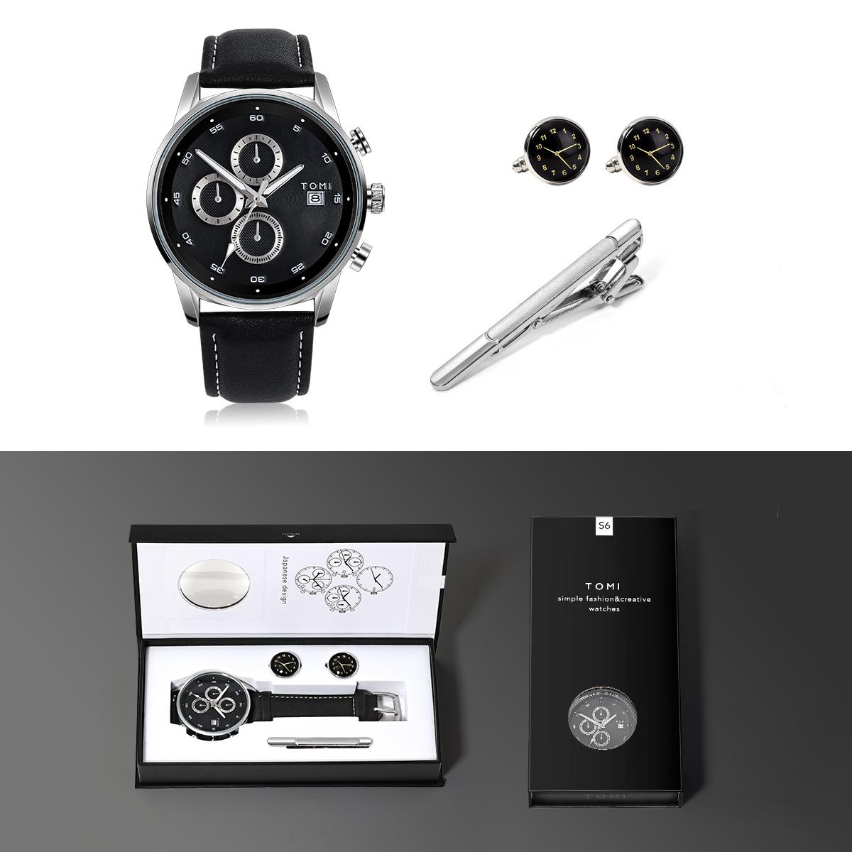 4PCS Set Gift Box Men s Fashion Business Quartz Watch Leisure Calendar Watch Men s Cufflinks Tie Clip Watch Gift
4PCS Set Gift Box Men s Fashion Business Quartz Watch Leisure Calendar Watch Men s Cufflinks Tie Clip Watch Gift
