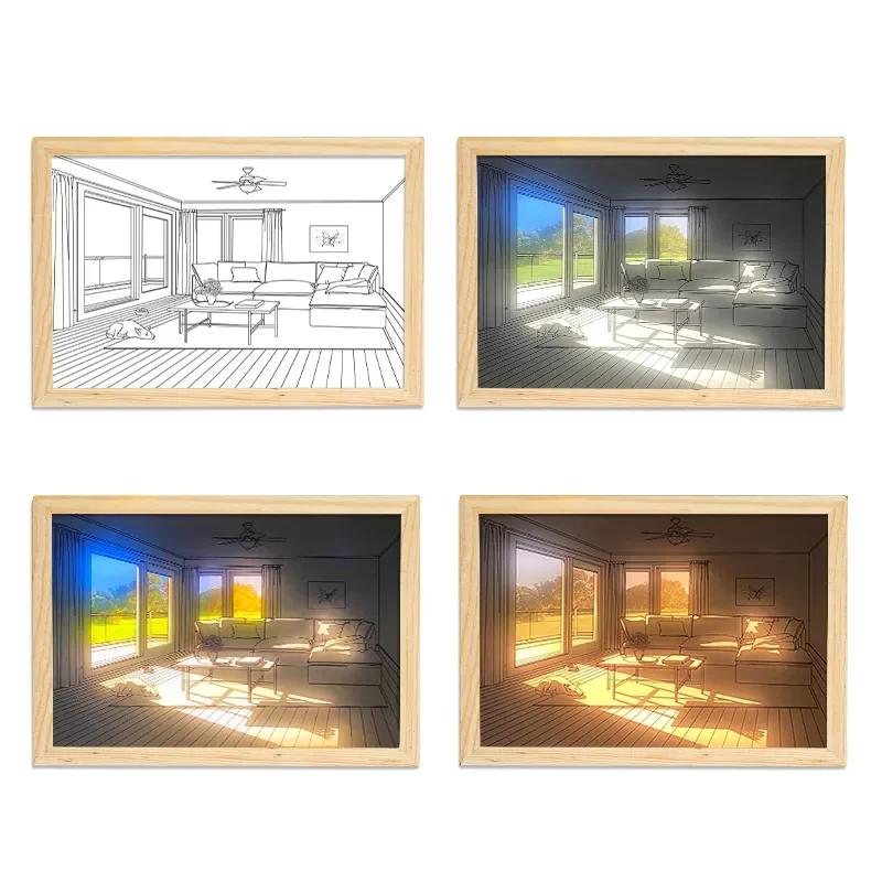 USB Plug-In Decor Painting LED Light Wooden Photo Frame Теплый настенный светильник Nordic Wall Artwork Indoor Sunlight Decoration Lighting
USB Plug-In Decor Painting LED Light Wooden Photo Frame Теплый настенный светильник Nordic Wall Artwork Indoor Sunlight Decoration Lighting