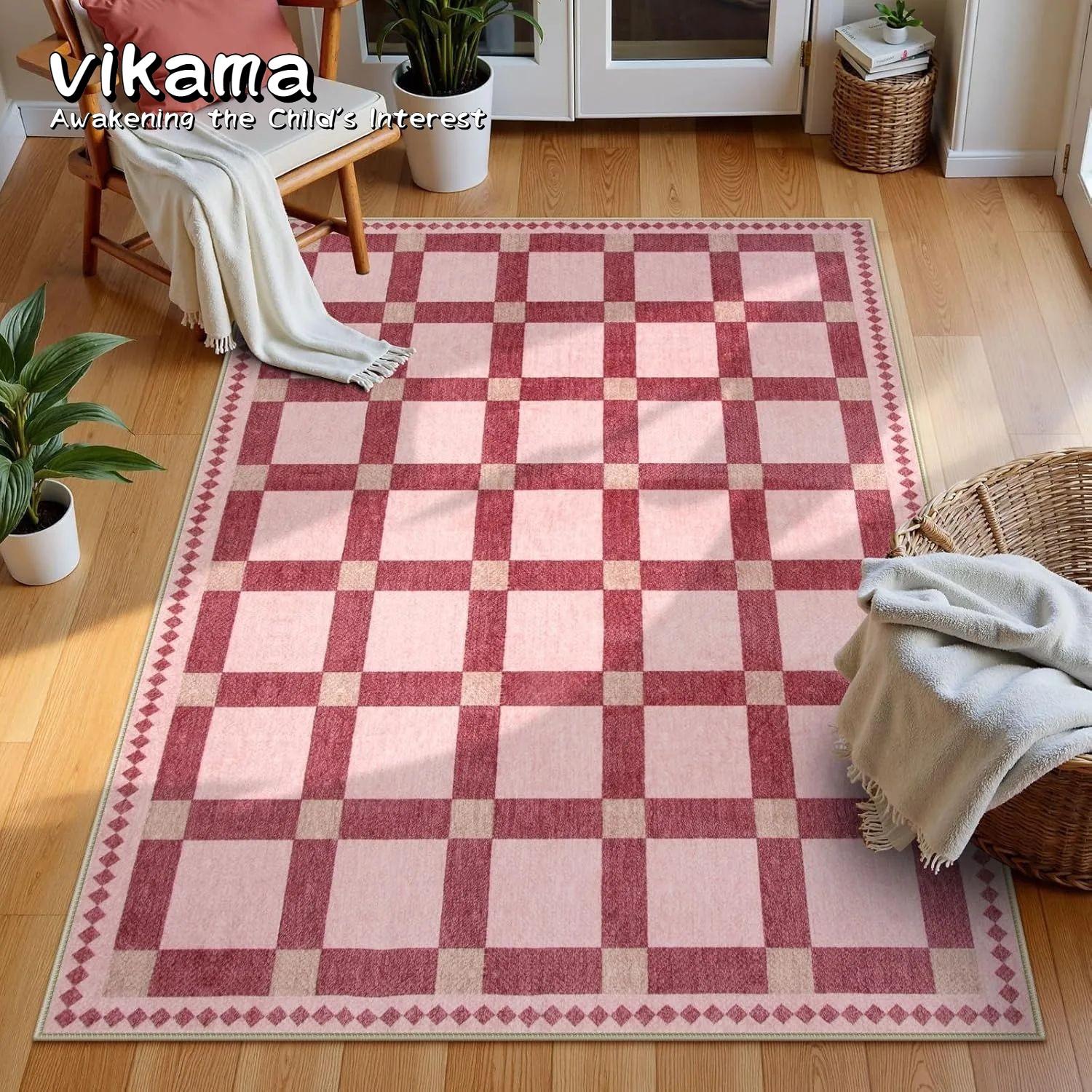 VIKAMA Scandinavian Harmony Rug Pink/White Checkered Faux Cashmere Rug, Non-Slip Living Room Floor for Cozy Spaces 100x160CM (3.3X5.3FT
VIKAMA Scandinavian Harmony Rug Pink/White Checkered Faux Cashmere Rug, Non-Slip Living Room Floor for Cozy Spaces 100x160CM (3.3X5.3FT