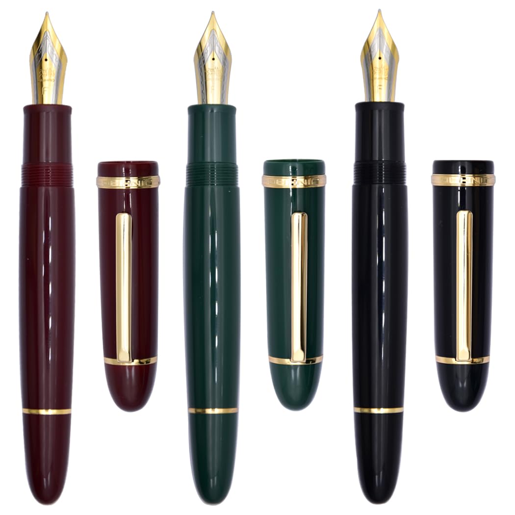 Ranvi Jinhao X159 Fountain Fine Nib with Ink Red Pen, 3-Pack, Converter, Green, Black, (Gold Clip)
Ranvi Jinhao X159 Fountain Fine Nib with Ink Red Pen, 3-Pack, Converter, Green, Black, (Gold Clip)
